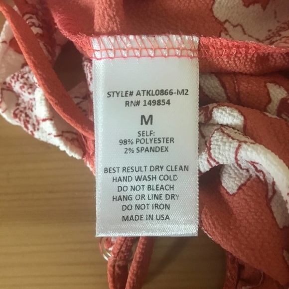 SAGE The Label Floral Off Shoulder Crop Top Size M Ruffle Blouson Tank Top - Picture 4 of 7